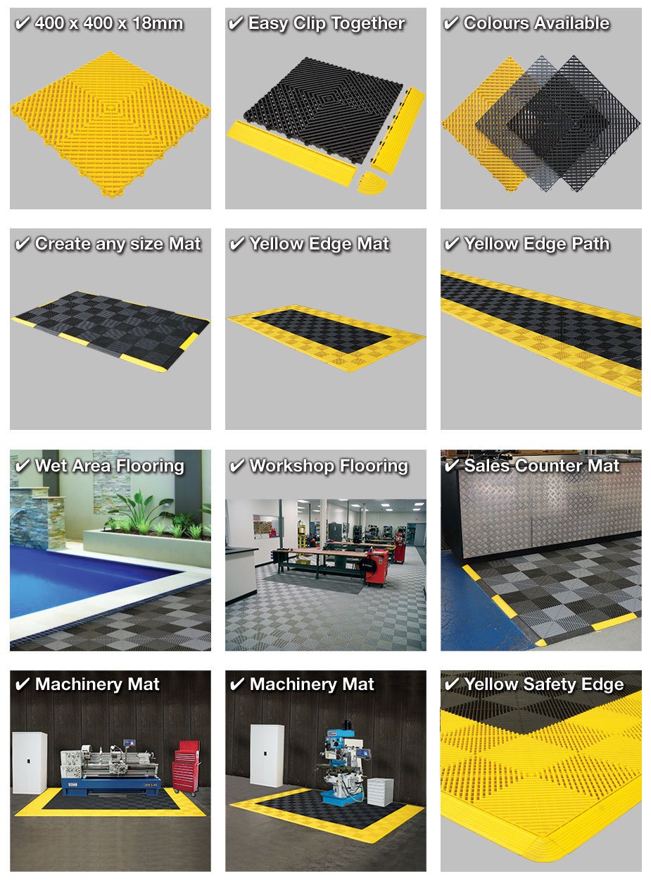 Yellow Industrial Flooring Tiles Workshop - Hare & Forbes Machineryhouse
