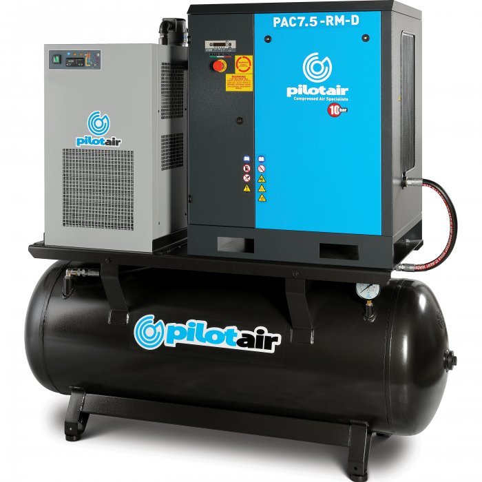 PAC7.5RMD/500 Rotary Screw Pilot Air Compressor  Integrated Air Dryer  Hare  Forbes Machineryhouse